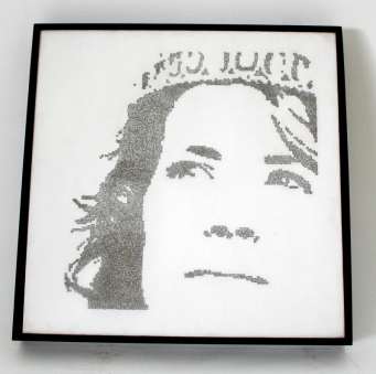 IRENE IN PINS – 2006 IRENE IN PINS – 2006 - Stainless steel straight pins on stretched canvas – 21” x 21” x 2¼”