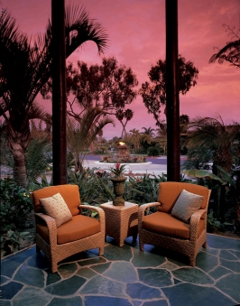 Paradise Point Resort sunset chairs on paito Architectural consulting San Diego