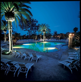 Paradise Point Resort pool night Architectural consulting San Diego